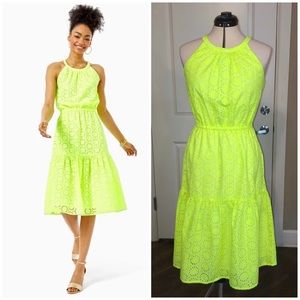 Lilly Pulitzer Neon Yellow Alda Midi Dress Size S